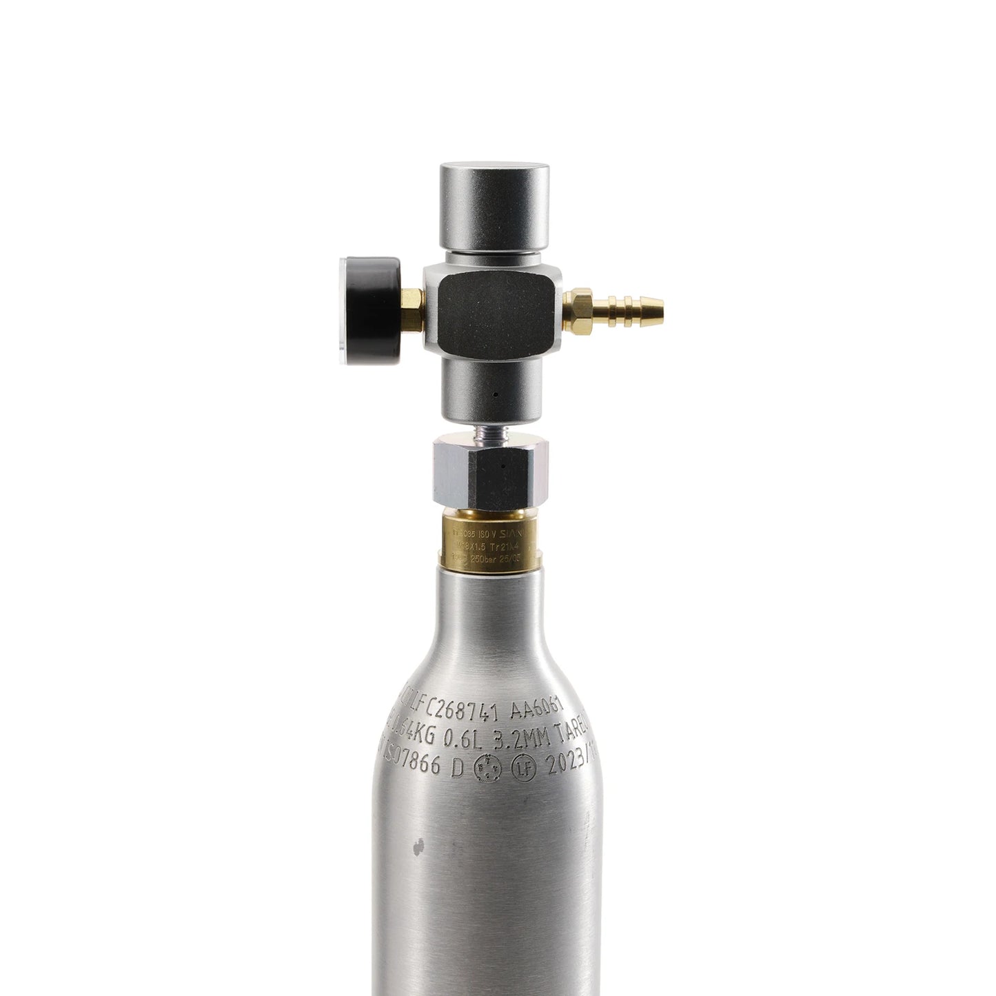 0,6 l 0,64 kg leerer CO2-Gasflasche mit TR21-4-Ventil, Aluminium-Soda-CO2-Tank, kohlensäurehaltiges Wasser, Getränke-Nachfüllung, Soda-Maker, Homebrew