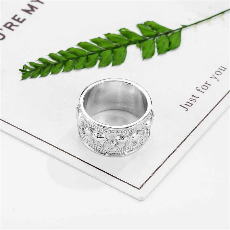 Tier Großhandel Retro Nette Kleine Elefanten Form Große Ringe 925 Sterling Silber Farbe Finger Ring Für Frauen Mode Schmuck