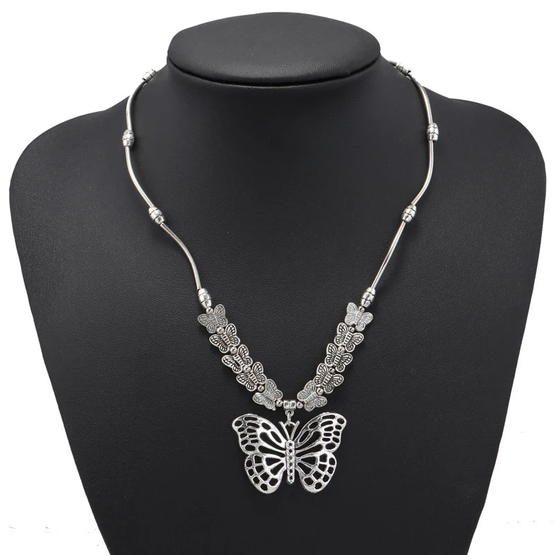 Ethnische Antike Silber Farbe Mond Choker Halsketten für Frauen Boho Türkis Halskette Mädchen Partei Schmuck Geschenke