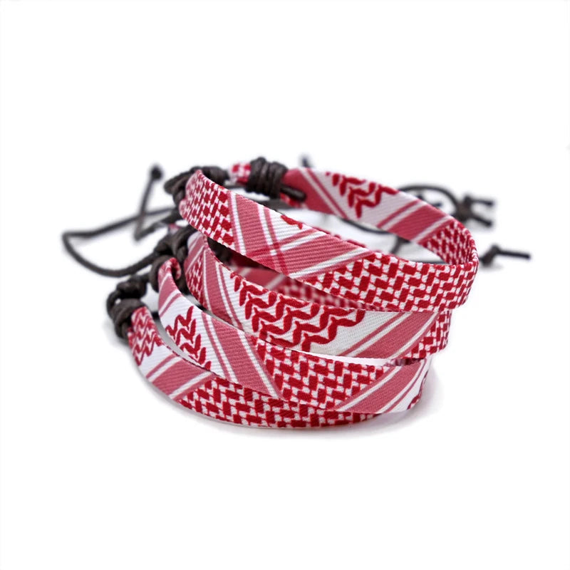 Geometrisches gepunktetes Palästina-Armband für Männer und Frauen, mehrfarbiges Handgeflecht, arabischer Stil, Gaza-Flagge, Schmuckzubehör