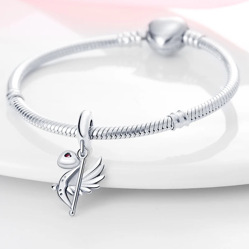 Charms aus 925er-Sterlingsilber, romantische Herz-Serie, Perlen, passend für Qikaola 925 Original-Armbänder, DIY-Schmuck zum Muttertag, Geschenke