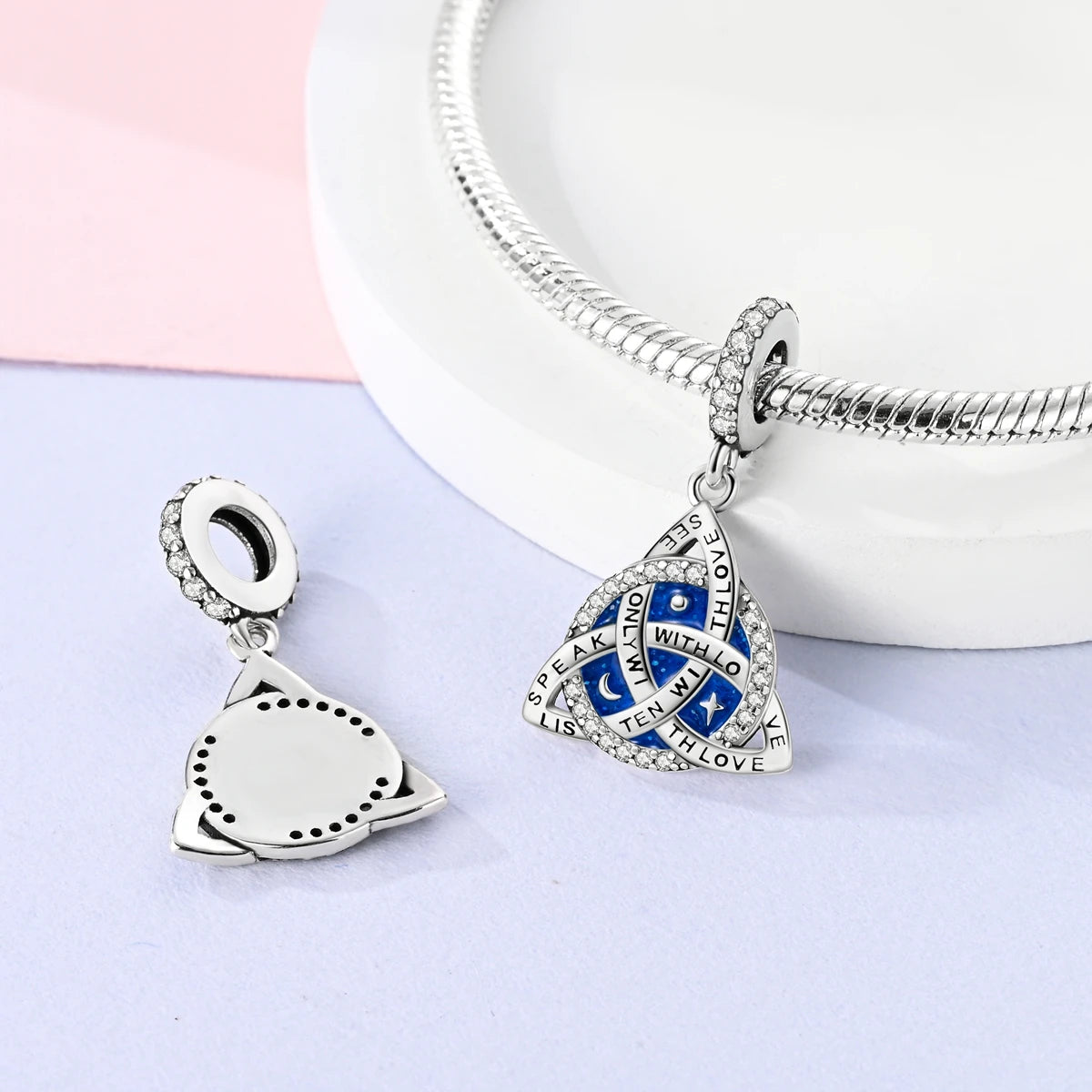 Charm-Anhänger aus Silber 925, blaue Serie, passend für Armbänder, Charms, DIY, originelle Mode-Anhänger für Schmuckherstellung