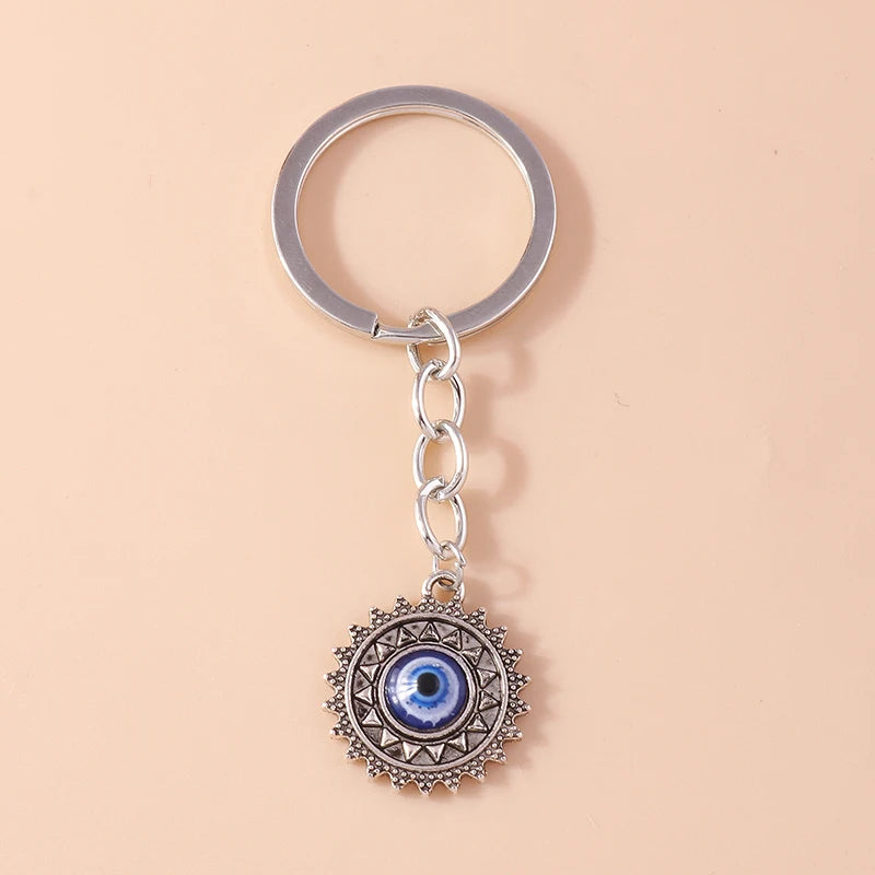 Retro Truthahn Glück bösen Blick Schlüssel bund Edelstein Kristall Schlüssel ring Anhänger für Auto Schlüssel halter Handtasche Dekor DIY Schmuck Geschenke
