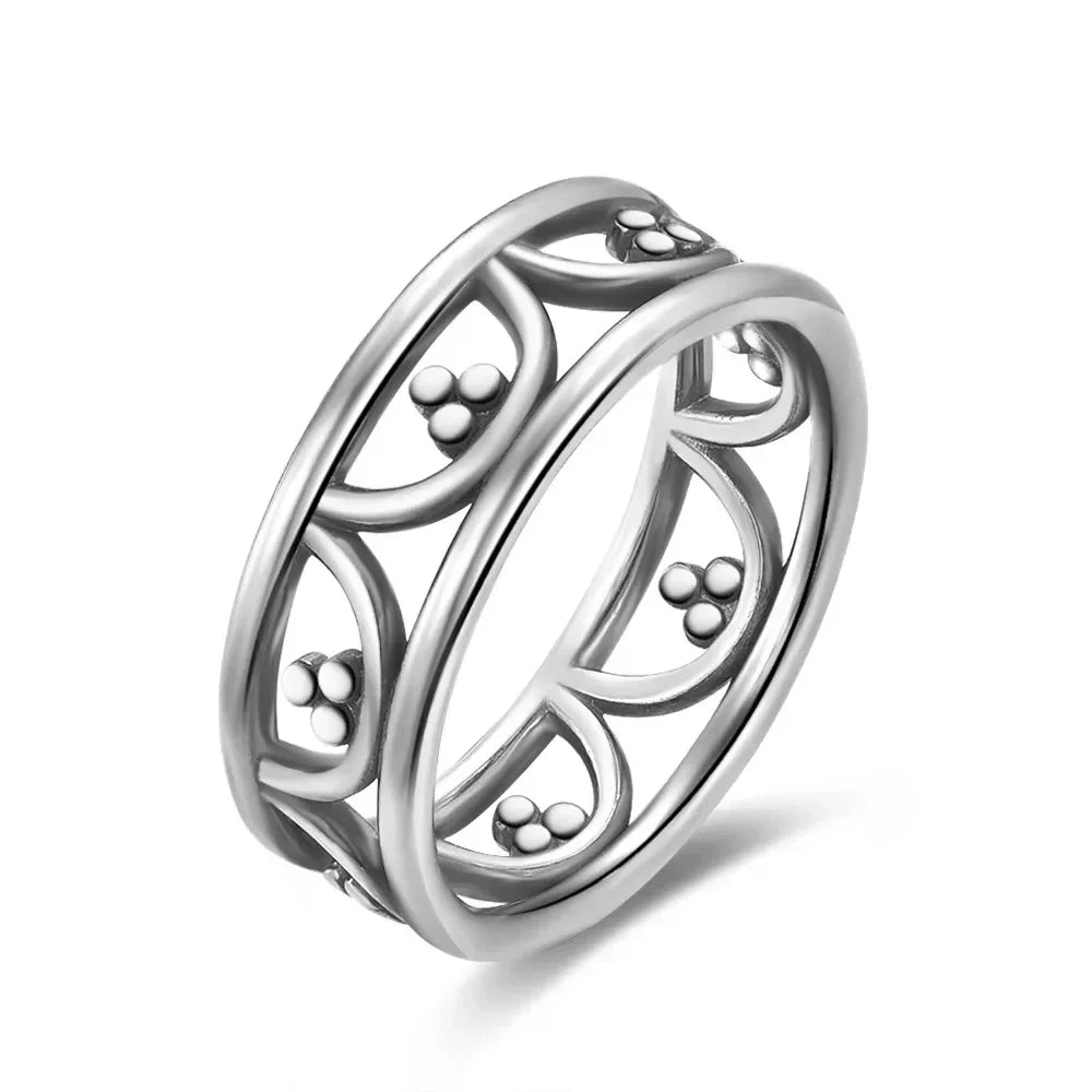 Ringe aus 925er-Sterlingsilber, ausgehöhlt, Vintage-Blumenform, mit Retro-Silber, Hip-Pop, coole Ringe, edler Schmuck, Geschenk für Damen und Herren