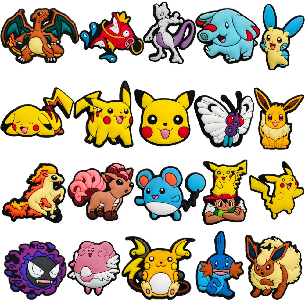 20/27/47 stücke Set Nette Pikachu Charizard Figuren Pokemon Loch Schuhe Charms Diy Schnalle Zubehör Pvc Cartoon Dekoration geschenk