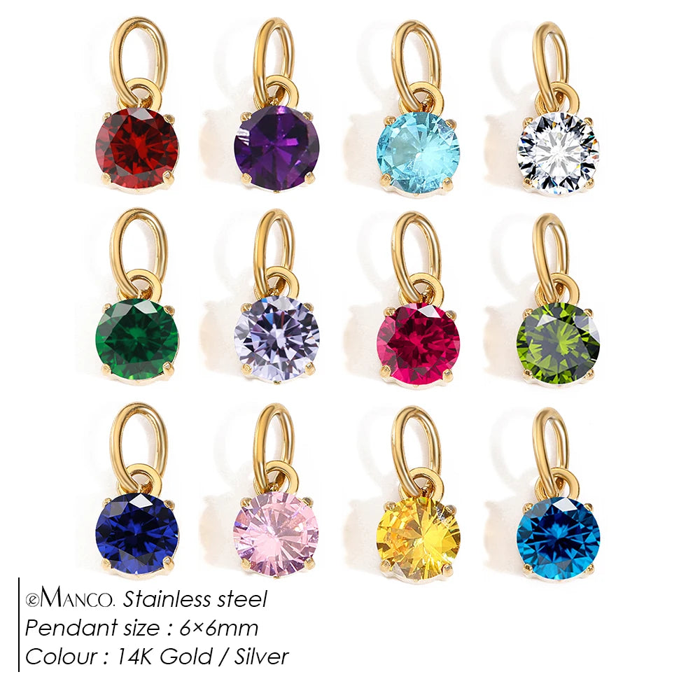 eManco Geburtssteine-Set, Edelstahl-Charm, Factory Outlet, 48-Stunden-Versand, Horoskope, Schmuck