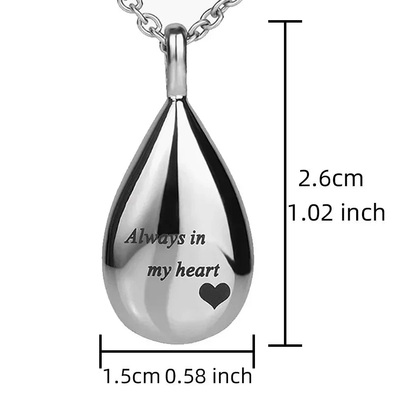 Neue Haustier Urne Anhänger Edelstahl Teardrop Schmuck Katze Hund Mourning Liefert Flasche Andenken Halskette Memorial Pet Produkte