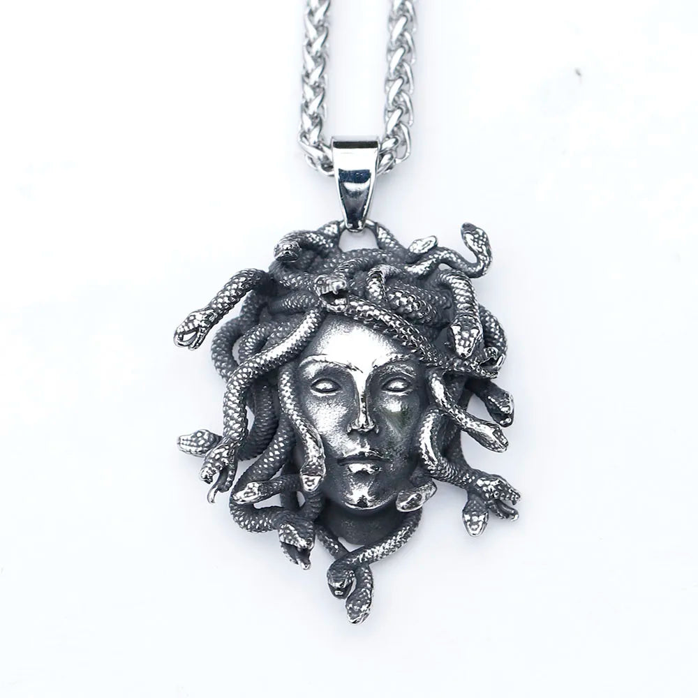 Neue 316L Edelstahl männer Medusa Anhänger Halskette Vintage Schlange Tier Zubehör Party Geschenk kostenloser versand