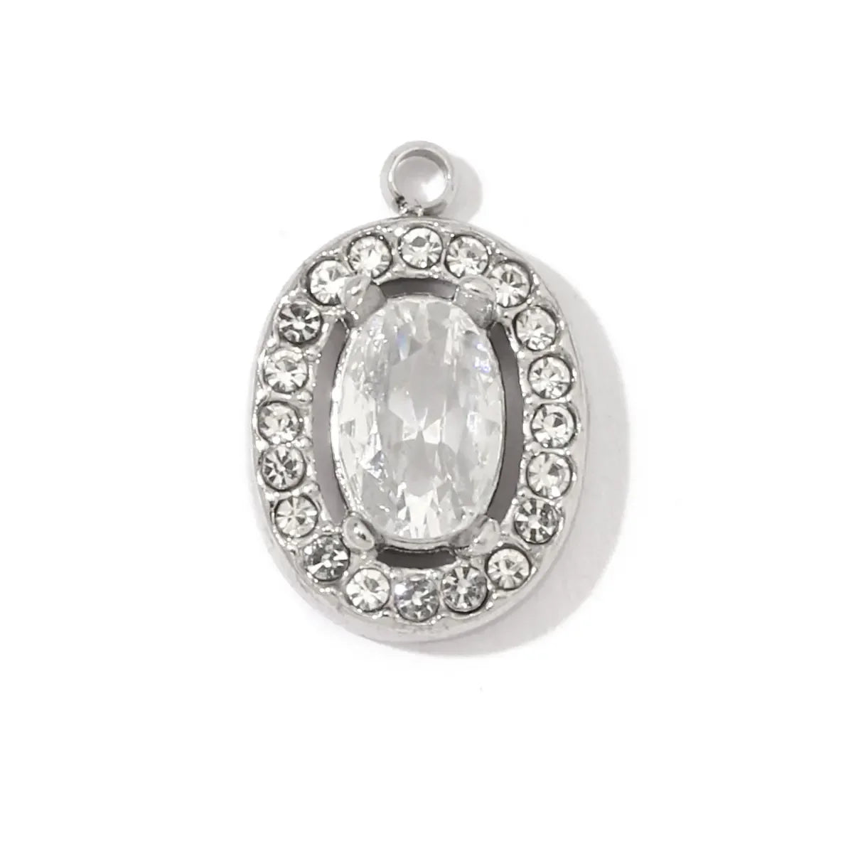 3 teile/los Mode Edelstahl Zirkon Kristall Charms Oval Stern Herz Runde Quadrat HorseeyeStone Halskette DIY Kleine Anhänger