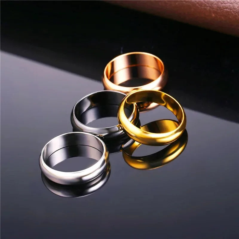 ChainsPro 5mm Einfache Plain Flache Ringe für Mann Frau Hochzeit Marke Klassische Retro Vintage Stil Unisex Täglichen Schmuck QC24