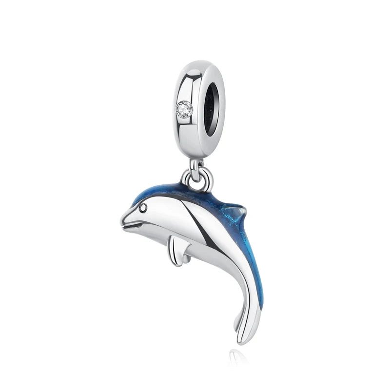 Original 925 Sterling Silber Charms Meeresschildkröte Anhänger Kristall Perlen Fit Marke Armbänder Halsketten Diy Schmuck Für Frauen