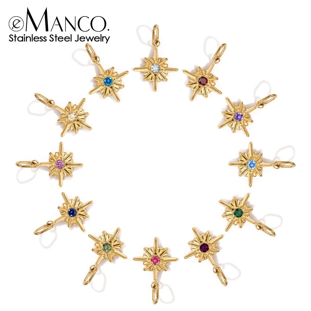 eManco Geburtssteine-Set, Edelstahl-Charm, Factory Outlet, 48-Stunden-Versand, Horoskope, Schmuck