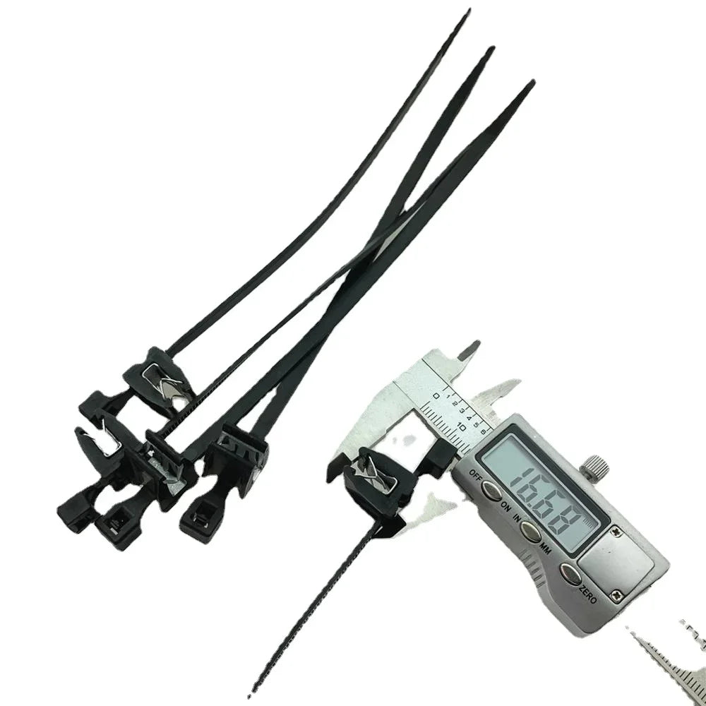 50 stücke elektrische geräte und produkte auto kabelbinder mit metall clip schnalle 5 mmx200mm