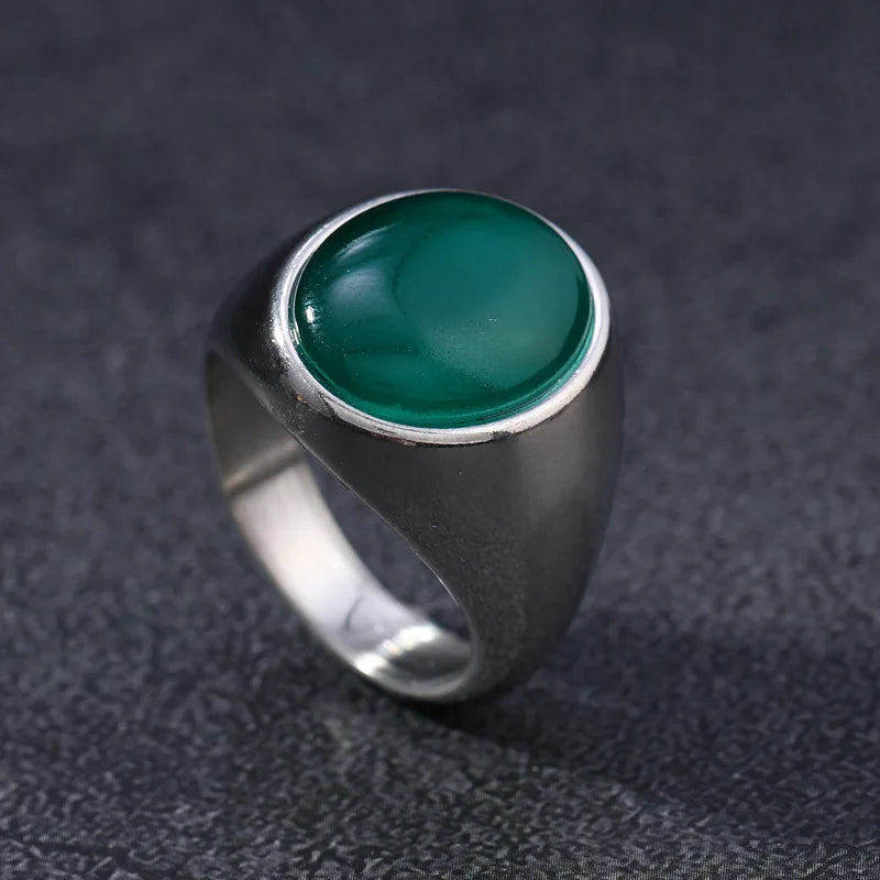 Vintage 316L Edelstahl Schwarz Rosa Grün Stein Ring Für Frauen Männer 2025, Neue Finger Mode Schmuck Zubehör 6-12 große Größe