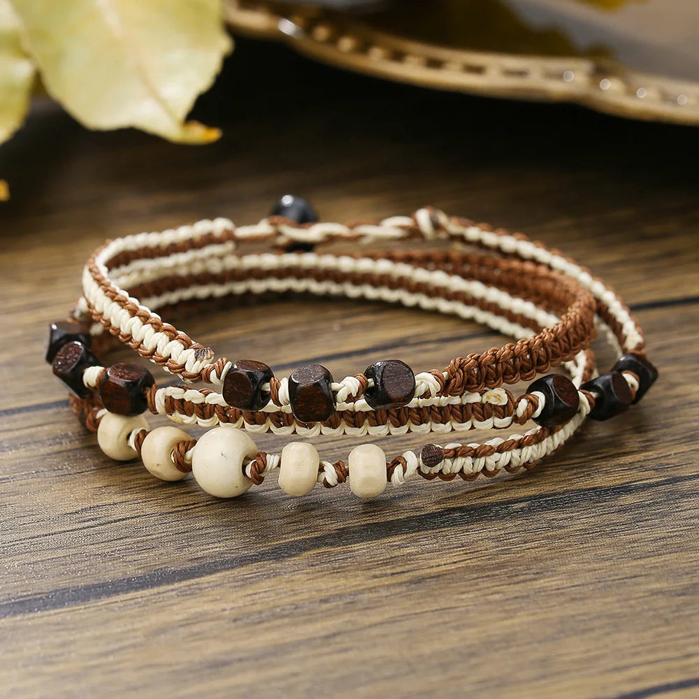 1PC Pulseras Hombre Vintage Tribal Holz Perlen Mann Armbänder Pulseiras Masculina Lava Stein Perlen Männliche Armbänder Homme