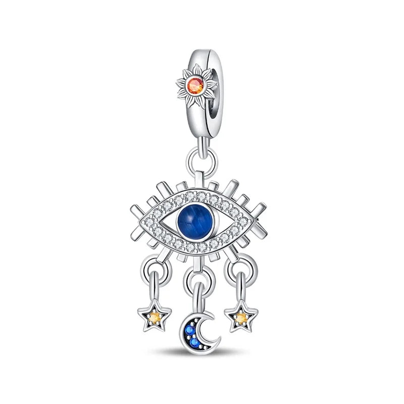 Heiße Verkäufe 925 Sterling Silber Charms Perlen Teufel Auge Fatimas Hand Kreuz Perlen Fit Original Armband Frauen DIY schmuck Geschenke