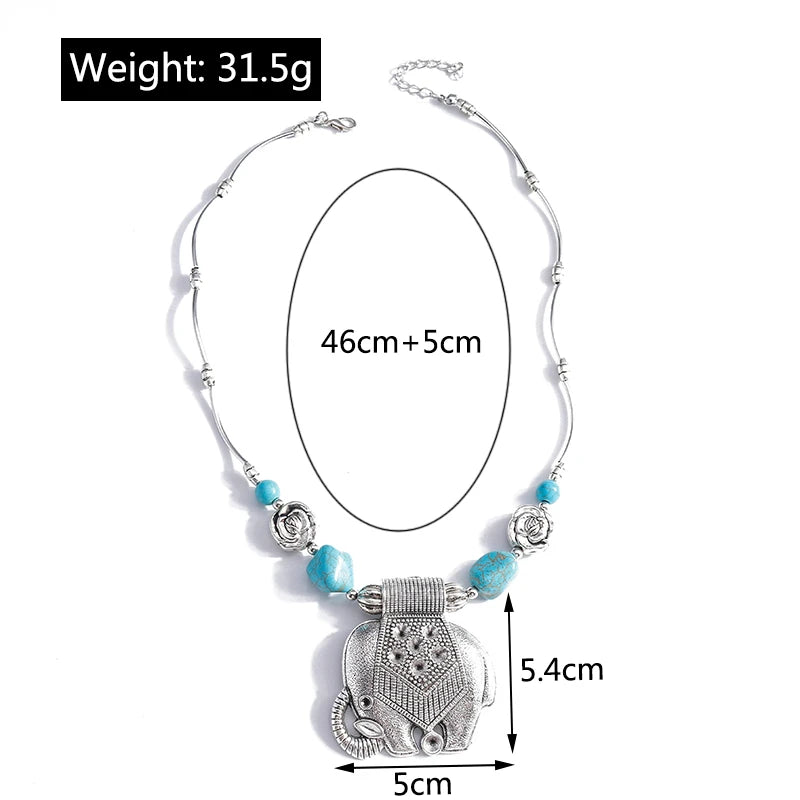 Ethnische Antike Silber Farbe Mond Choker Halsketten für Frauen Boho Türkis Halskette Mädchen Partei Schmuck Geschenke