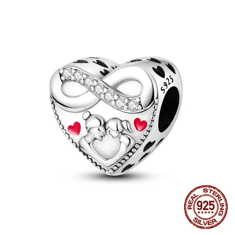 925 Sterling Silber Baum Blume Liebe für immer Familie Bead Pandent Charm Fit 4 MM Loch Durchmesser Armband DIY Bead Frau schmuck Geschenk