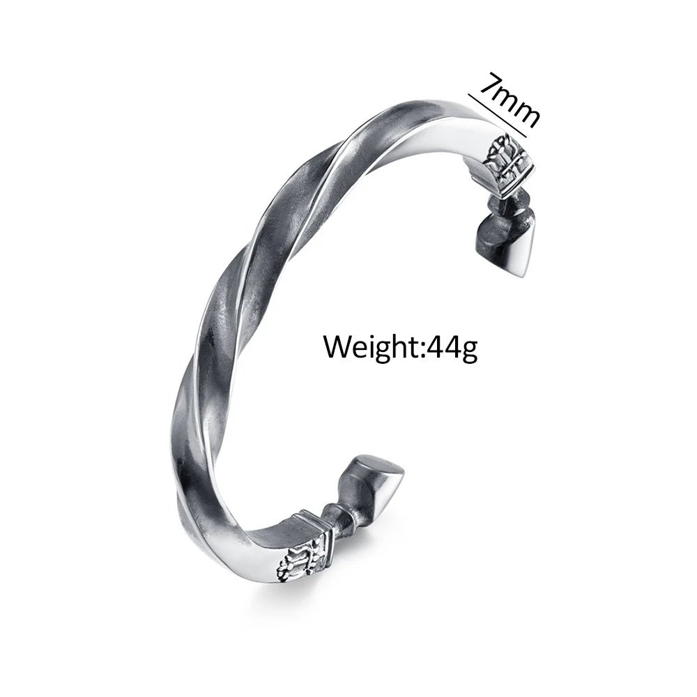 Vintage Krieg Pferd Huf Twist Manschette Armreifen männer 316L Edelstahl Mode Offene Armbänder Punk Amulett Schmuck Dropshipping
