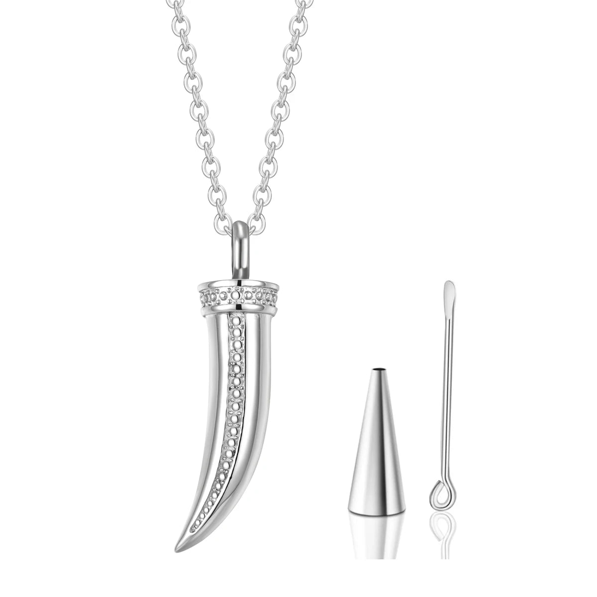 Persönlichkeit Edelstahl Wolf Zähne Feuerbestattung Urne Anhänger Halskette für Frauen Männer Andenken Memorial Asche Schmuck