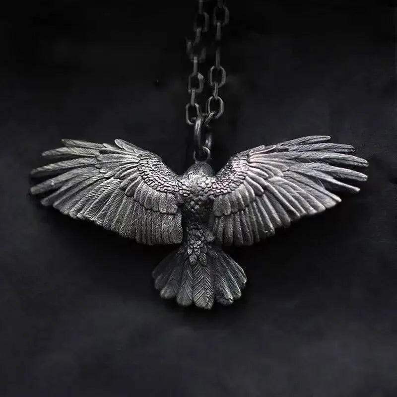 Viking Stil Lange Ketten Adler Flügel Anhänger Halskette für Männer Hip Hop Punk Mode Motorrad Party Persönlichkeit Charme Schmuck