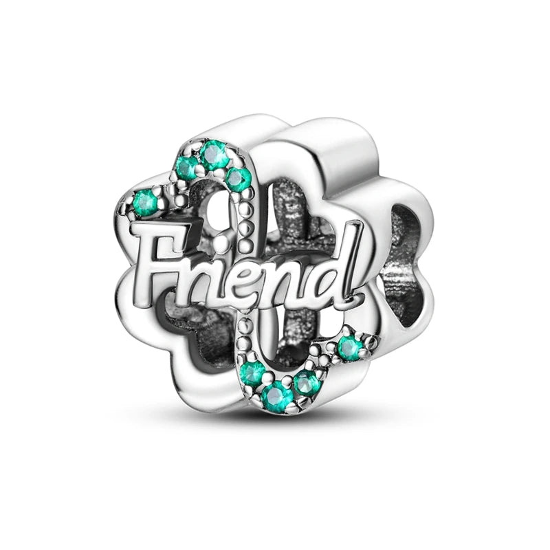 Neu im 925er-Sterlingsilber, grüne Charms, Perlen, Frosch, Kleeblatt, Schildkröte, Anhänger, Schmuck, passend für Original-925-Armbänder für Frauen, DIY-Geschenk