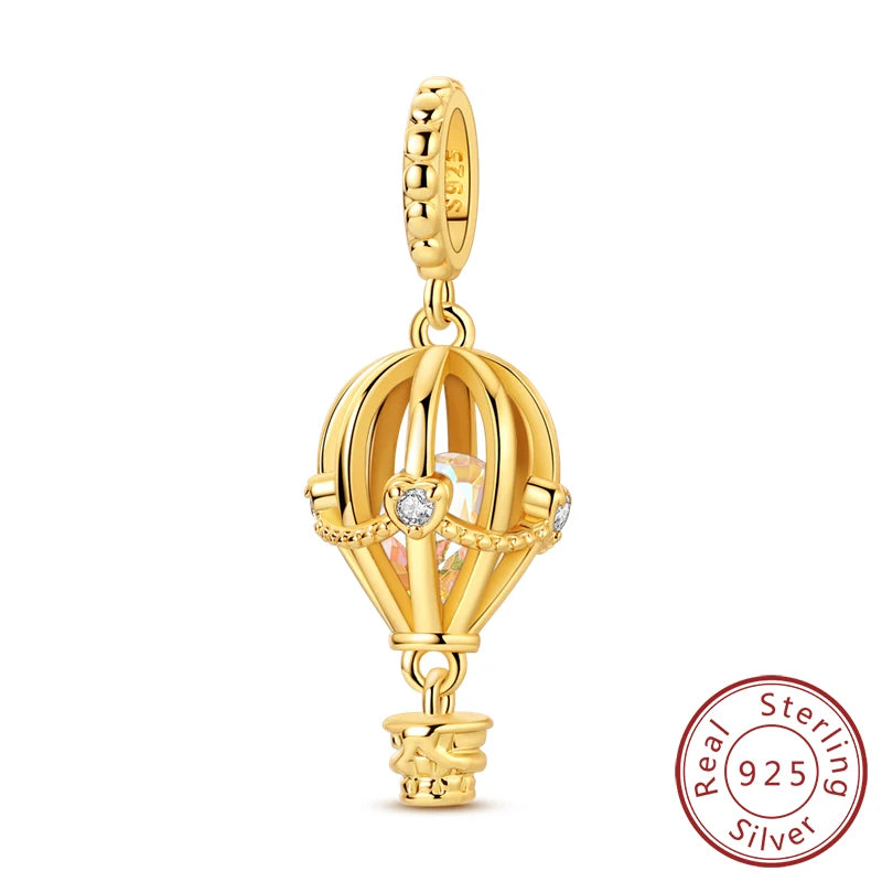 Original-Charm-Perlen aus 925er-Sterlingsilber, leuchtender, leuchtender Glühwürmchen-Schmetterlings-Anhänger für Armband-Charm-Schmuck