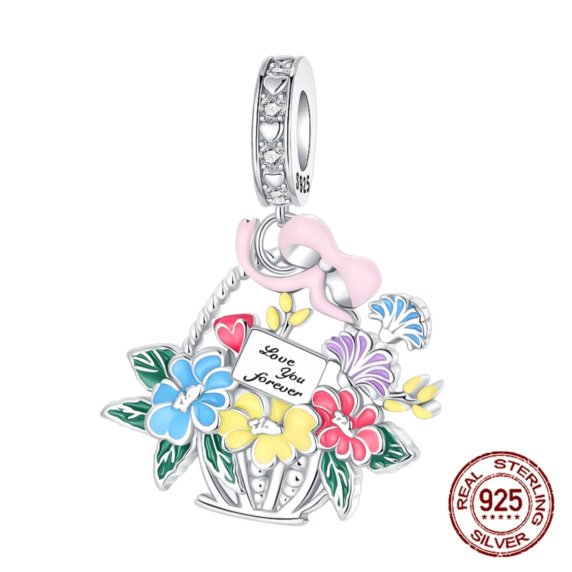 925 Sterling Silber Baum Blume Liebe für immer Familie Bead Pandent Charm Fit 4 MM Loch Durchmesser Armband DIY Bead Frau schmuck Geschenk