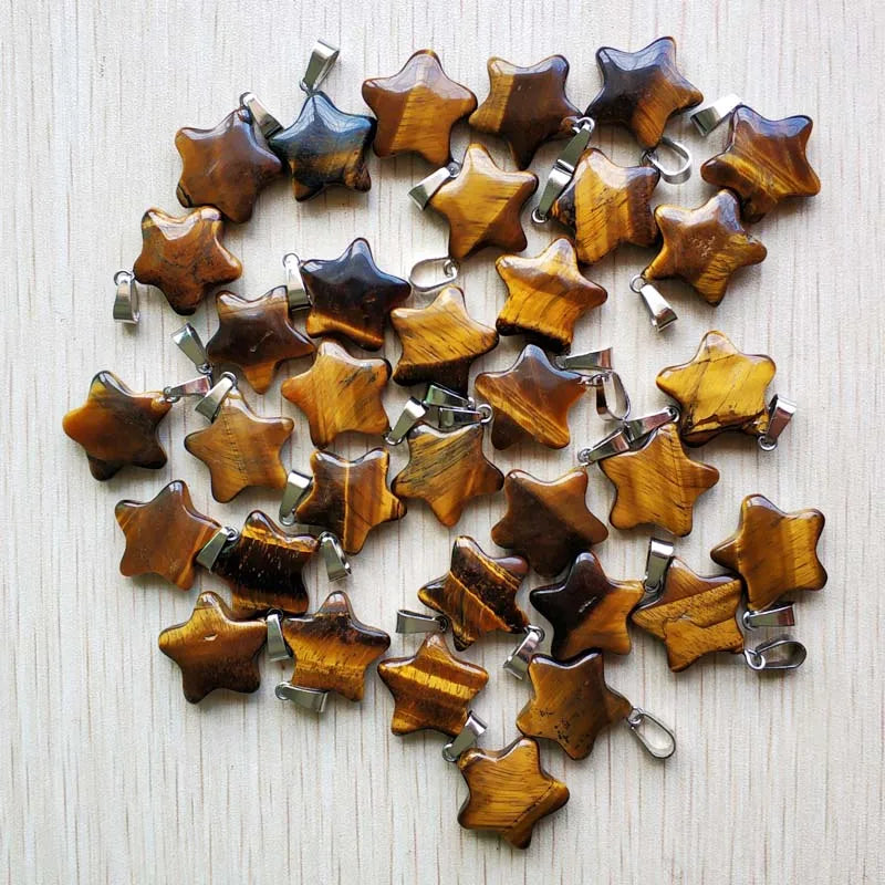 Gute qualität Verschiedene naturstein mix stern charms anhänger für diy schmuck zubehör machen 50 teile/los Großhandel