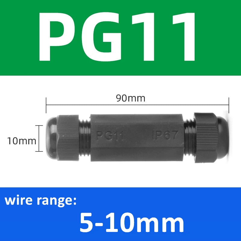 PG11 Outdoor Outdoor Kabel Stoßverbindung Doppelkopf Verriegelung Befestigungskopf Pg13,5 Wasserdichte Schutzhülle