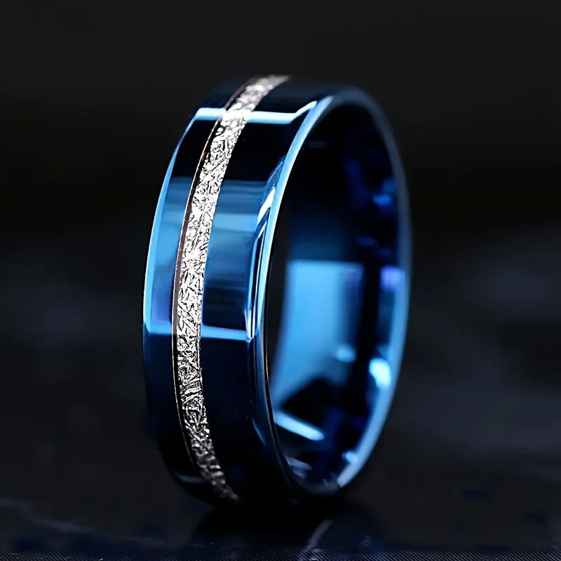 2025 Vintage Punk Große Dunkelblaue Stein Ringe für Männer Schmuck Zubehör Hochzeit Schmuck Vintage Zirkon Finger Ringe