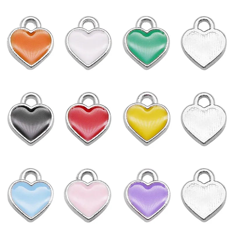 20 Teile/paket Kleine Winzige Emaille Herz Charms Gemischte Farben Legierung Anhänger Für Schmuck Halskette Armband Ohrringe Zubehör Handwerk