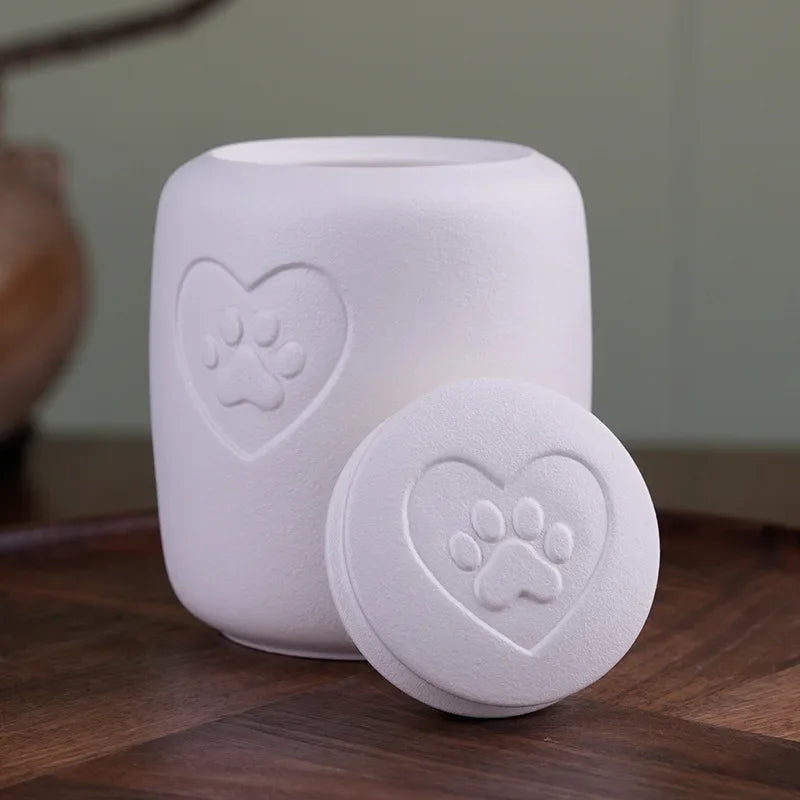 1000 ml Keramik Haustier Urne Hund Asche Memorial Andenken Katzen Pfote Urne Asche Befaser Versiegelt Feuchtigkeit Beweis Hunde Asche Boxen produkte