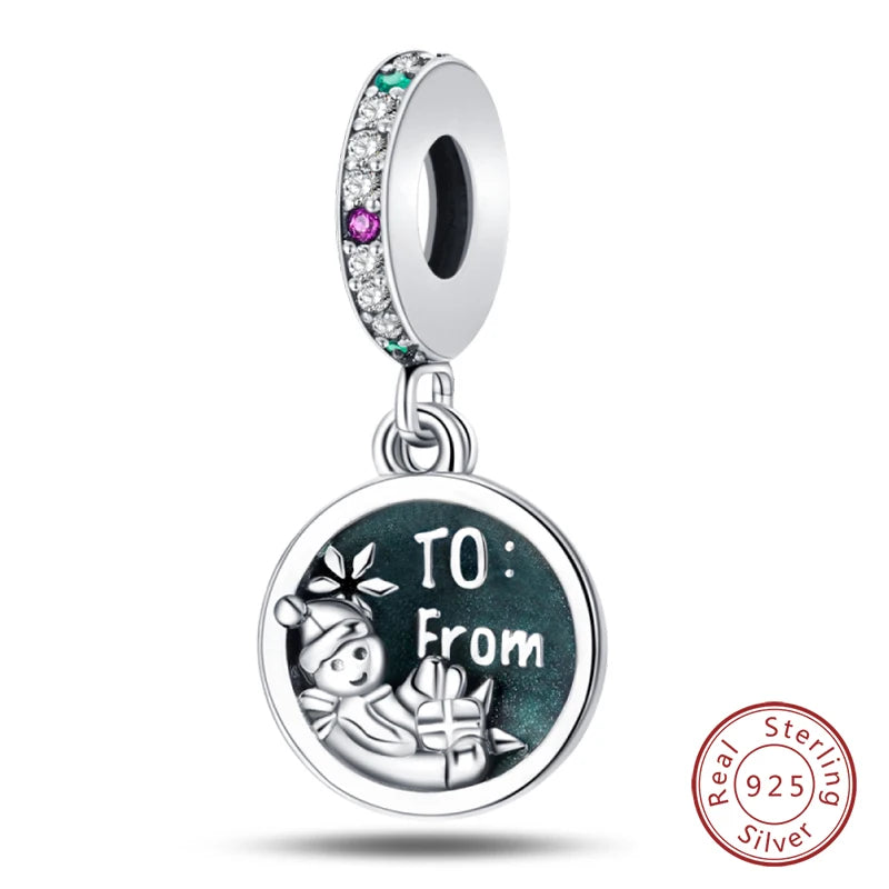 Winter-Charm, Original-Charm-Anhänger aus 925er-Sterlingsilber, Schneeflocke, Schneemann, Pinguin, für Frauen, feiner DIY-Geburtstagsschmuck, Geschenke