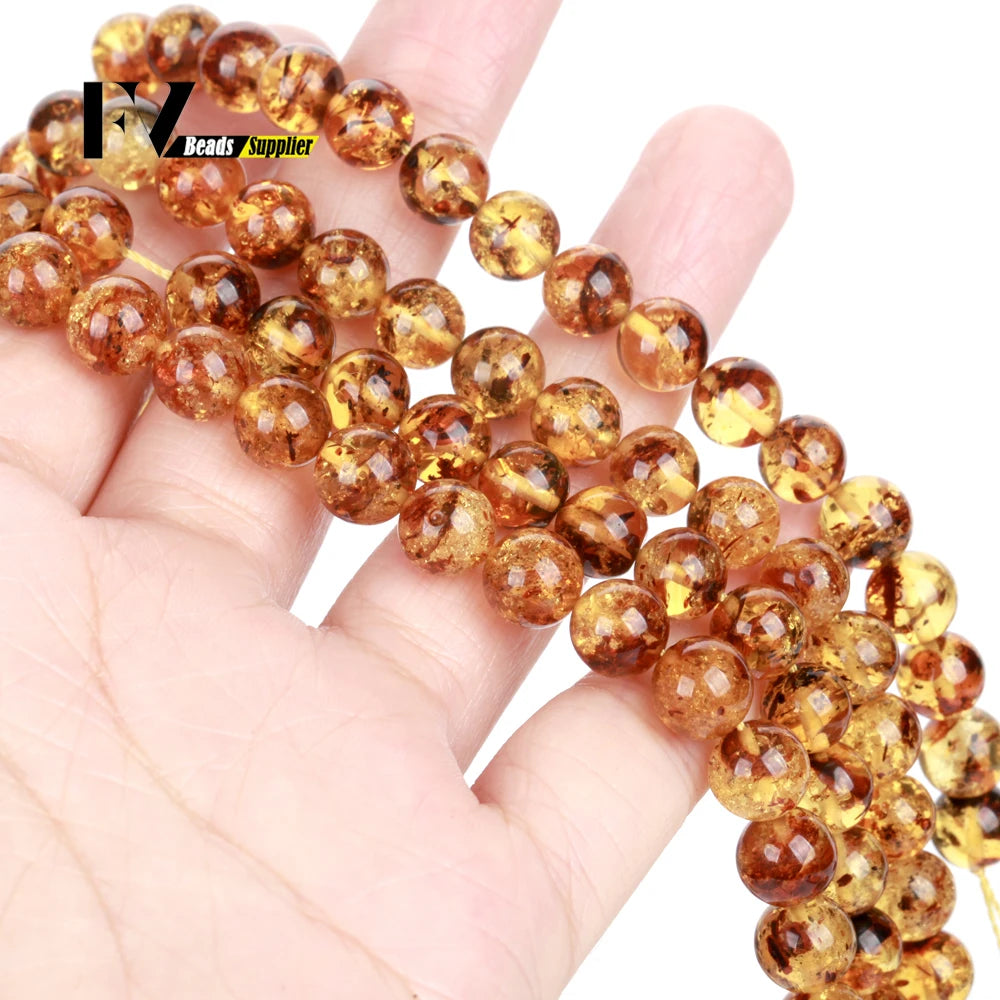 Naturstein Bernstein Runde unregelmäßige Rondelle Edelstein lose Perlen facettierte lose Perlen für Schmuckherstellung DIY Armband handgefertigt