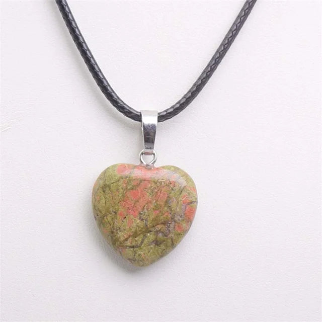 Natürliche Achate Türkise Rosa Quarz Herzform Anhänger Kristall Amethysten Heilung Edelstein Halskette Frauen Charme Männer Schmuck
