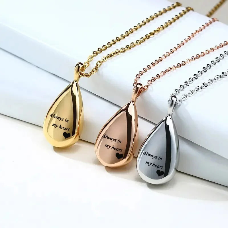 Neue Haustier Urne Anhänger Edelstahl Teardrop Schmuck Katze Hund Mourning Liefert Flasche Andenken Halskette Memorial Pet Produkte