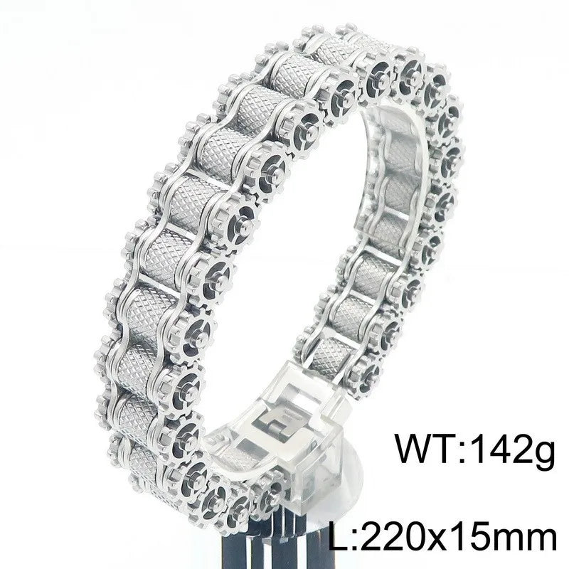 Retro Schwere Bürste Edelstahl Motorrad Kette Armband 11/13 MM Breite Herren Frauen Bike Biker Armbänder Hip-Hop Schmuck 19-23 cm
