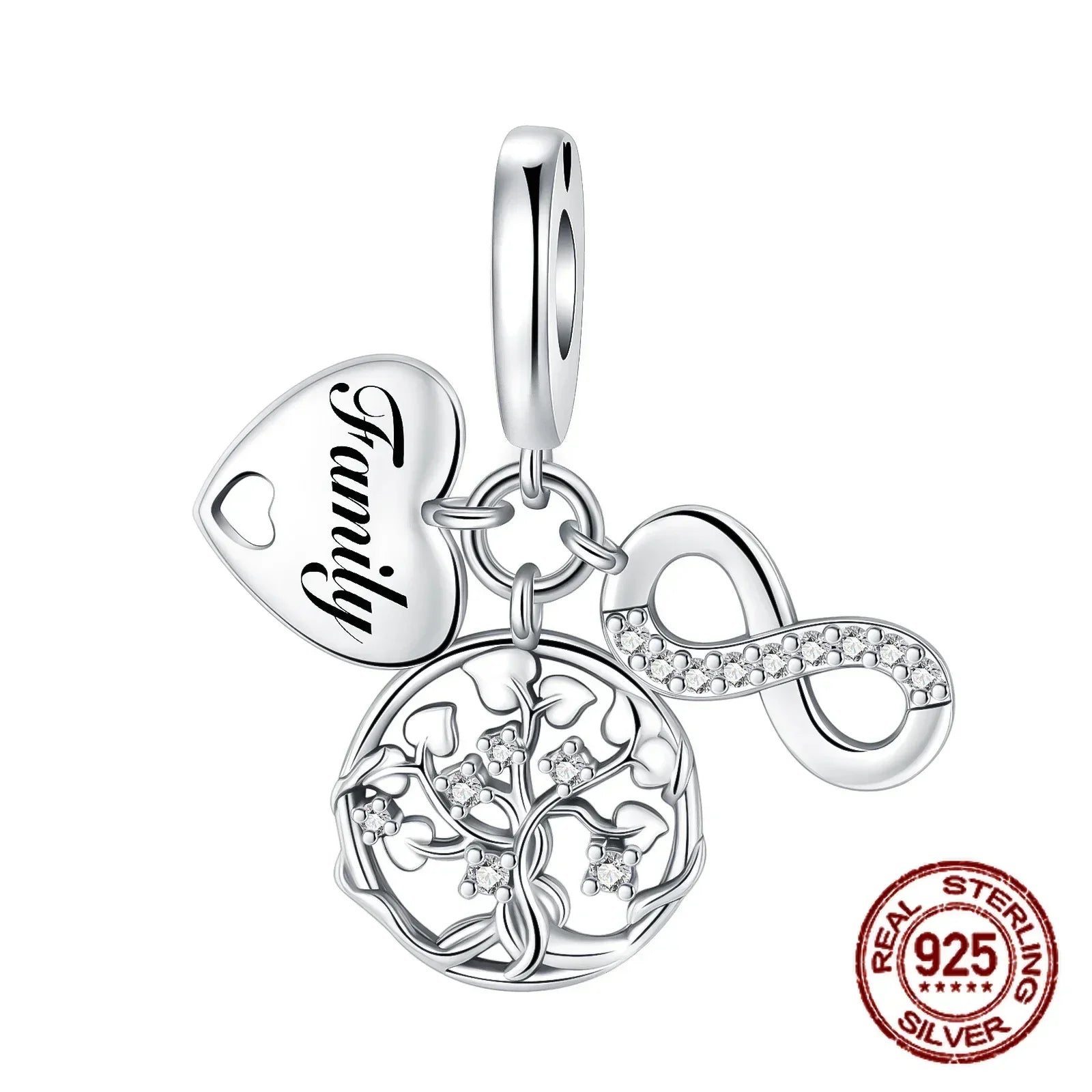 925 Sterling Silber Baum Blume Liebe für immer Familie Bead Pandent Charm Fit 4 MM Loch Durchmesser Armband DIY Bead Frau schmuck Geschenk