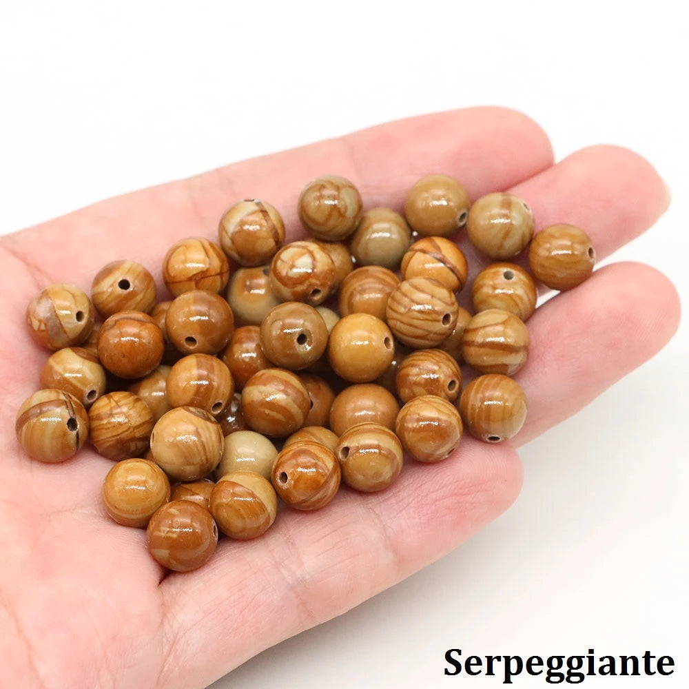 Naturstein, vulkanische Lave, runde Perlen, 4, 6, 8, 10 mm, lose Edelsteinperlen für Schmuckherstellung, DIY-Charms, Armband, Halskette, Ohrringe