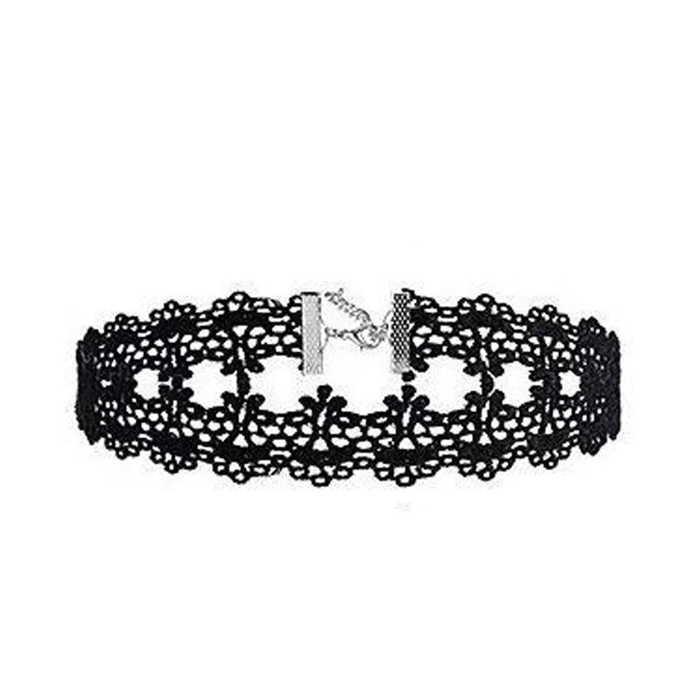 Neo-Gothic Punk Schwarz Sexy Spitze Halskette Für Frauen Mode Retro Schlüsselbein Kette Halloween Kragen Halsband Steampunk Geschenke