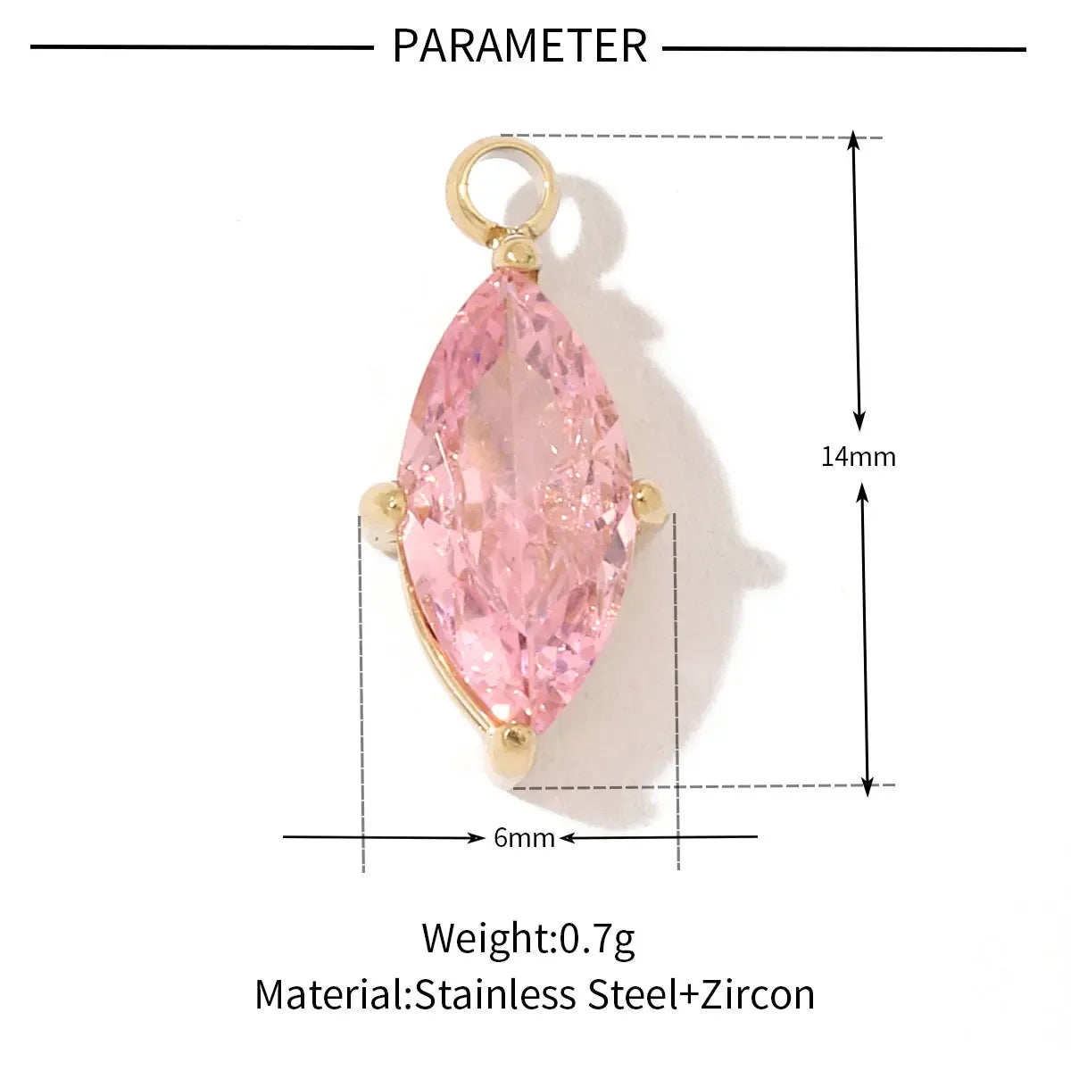 3 teile/los Mode Edelstahl Zirkon Kristall Charms Oval Stern Herz Runde Quadrat HorseeyeStone Halskette DIY Kleine Anhänger