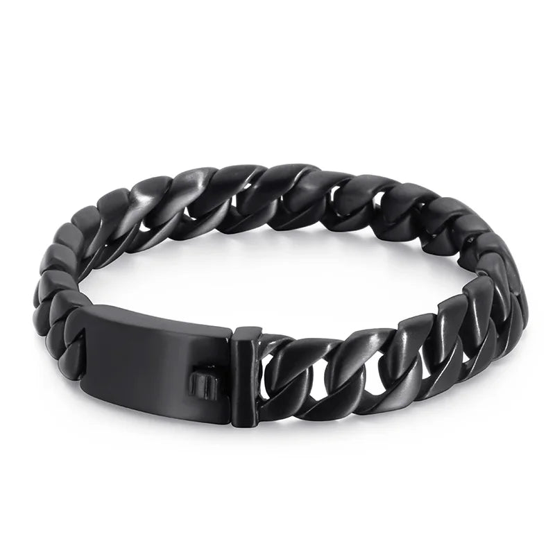 20/26/31MM 316L Edelstahl Curb Kubanisches Armband Riesige Schwere Silber Farbe Ton Schmuck Herren Frauen Biker Bike Kette Armbänder