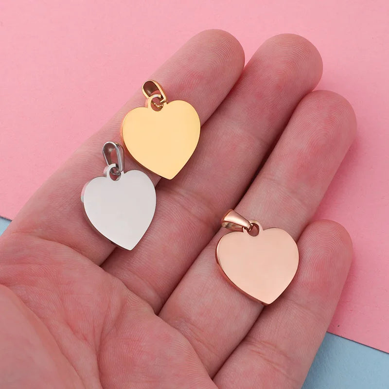 20 Stück Pfirsich Herz Charms hochglanzpoliert Edelstahl Charms DIY Halskette Armband Verbinder Charms für Schmuckherstellung