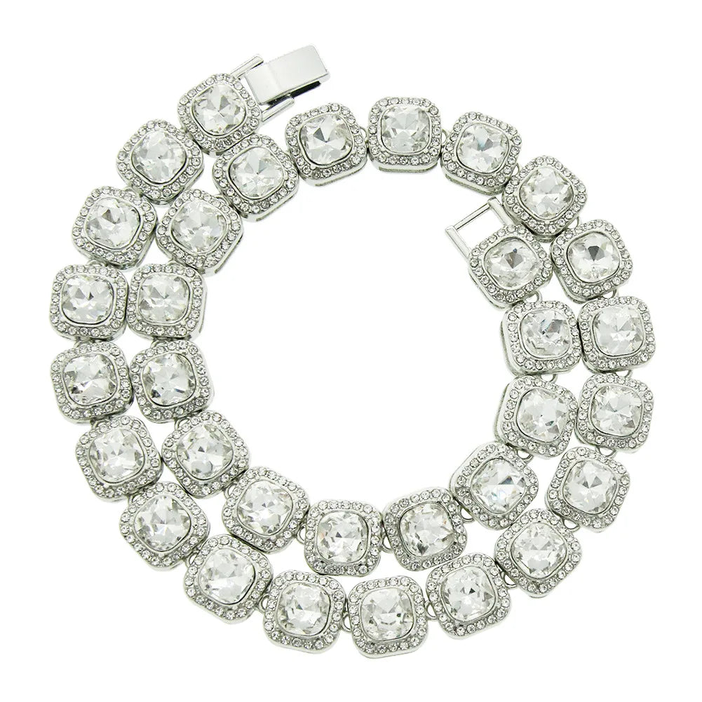 HNSP 12MM Eis Kette Halskette Armband Für Männer Frauen Hals Hip Hop Tennis Kette Schmuck Zubehör