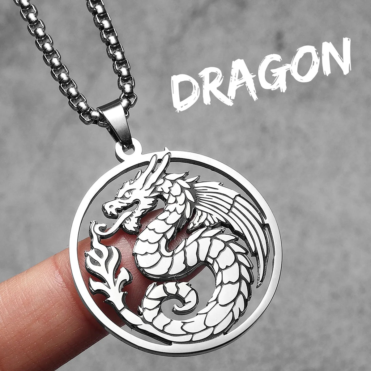 Fliegender Drache Hohl Männer Halsketten Edelstahl Anhänger Pullover Kette Frauen Punk Mode Schmuck Zubehör Geschenke Großhandel