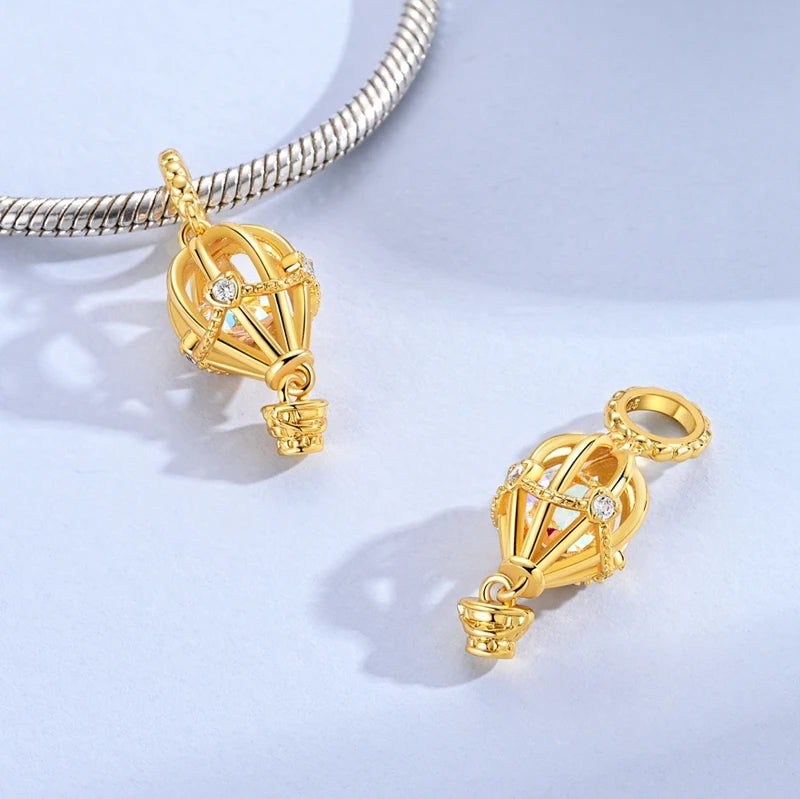 Original-Charm-Perlen aus 925er-Sterlingsilber, leuchtender, leuchtender Glühwürmchen-Schmetterlings-Anhänger für Armband-Charm-Schmuck