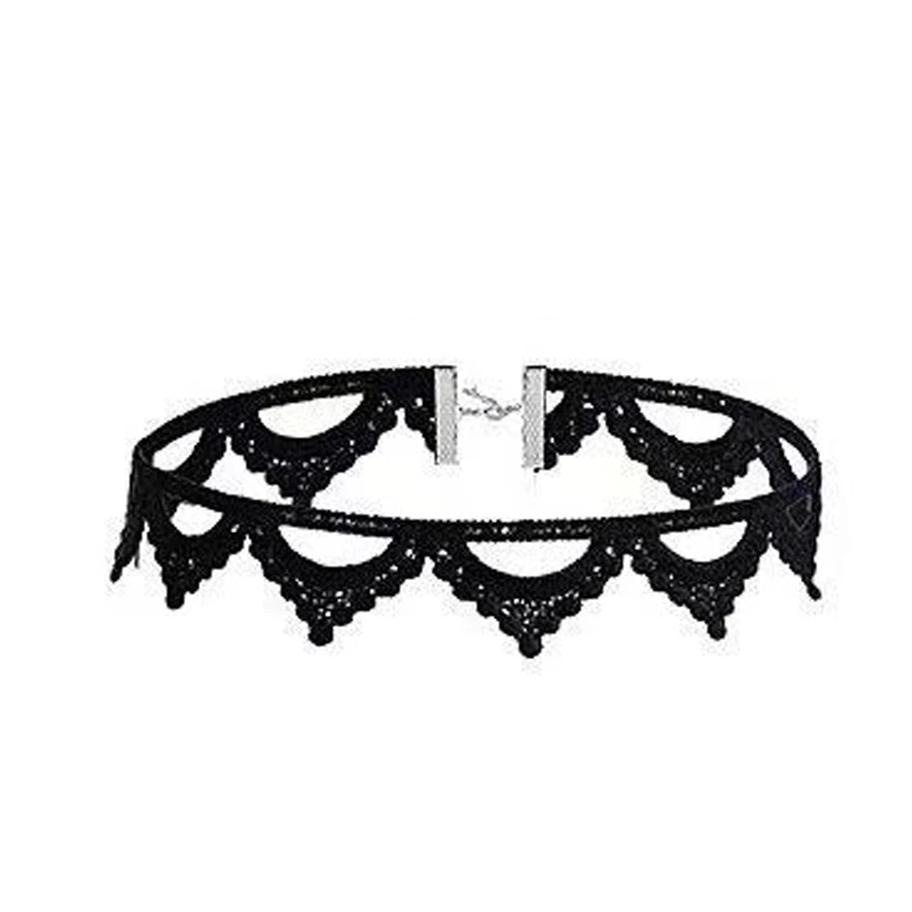 Neo-Gothic Punk Schwarz Sexy Spitze Halskette Für Frauen Mode Retro Schlüsselbein Kette Halloween Kragen Halsband Steampunk Geschenke