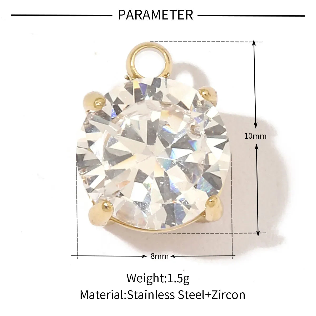 3 teile/los Mode Edelstahl Zirkon Kristall Charms Oval Stern Herz Runde Quadrat HorseeyeStone Halskette DIY Kleine Anhänger