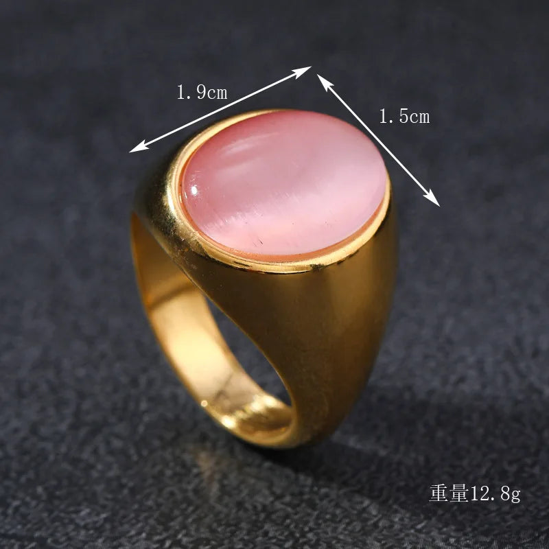 Vintage 316L Edelstahl Schwarz Rosa Grün Stein Ring Für Frauen Männer 2025, Neue Finger Mode Schmuck Zubehör 6-12 große Größe